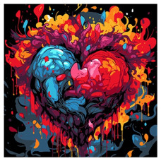 картина за номер. Strateg 40х40см. "Абстрактне серце"  AV4040-64
