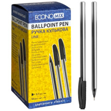 ручка Economix Line кульк. масл. чорна 0,7мм.  Е10196-01  (50/1000)