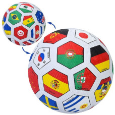м`яч футбольний гумовий розмір 5, Grain, зернистий, 430-450гр., прапори, в кул.  VA 0004-1  (30)