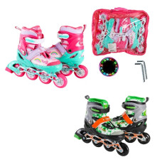 ролики мет. рама, колеса PU (1 - світло), розмір S (30-33), в сумці  RL2430  (6)