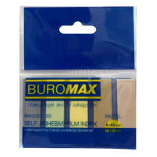 закладки Buromax пласт. з клейким шаром 45х12мм. 5кол.х25арк. пастель асорті  ВМ.2302-99  (48/576)