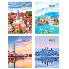 зошит А4 Buromax  96арк. офс. клітинка  тв. лам. обкл. Міста. Сезони  ВМ.2408  (8)