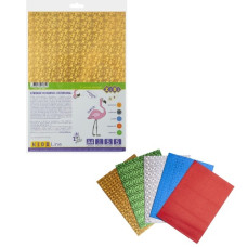 фоаміран Zibi голографічний з клейовим шаром А4  5арк./5кол., товщ. 2мм.  ZB.1846  (100)