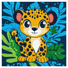 картина за номер. Ідейка 30х30см. дитяча "Веселий леопард"  КНО1271