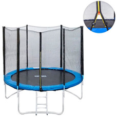 батут d-244см. з сіткою, вис. 150см., на 48 пруж., 8 ніжок, драбина, в кор. 130х44х25см. MS 0496 (1)