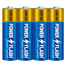 батарейка Power Flash Super Alkaline LR 6  1x4 в кор.  (40/800)
