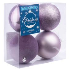 набір куль ялинкових Novogod'ko 4шт. 10см. бузковий матовий  974789  (1/24)