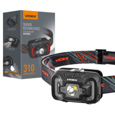 ліхтарик налобний Videx 310Lm 5000K з червоним світлом  VLF-H025C  (1/20)
