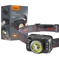 ліхтарик налобний Videx 410Lm 5000K з червоним світлом  VLF-H035C  (1/20)