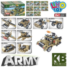 конструктор військовий транспорт від 38 дет. в кор., 16шт. в диспл. 30х19,5х16,5см.  КВ 2005  (240)