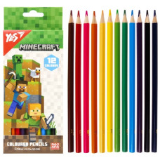 олівці кольор. YES 12кол. Minecraft карт. уп. заточ.  290760  (12/240)