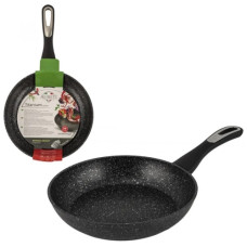 сковорідка Aureti Titanium d-24см., литий алюміній, чорна, плазмове покриття  AU-402-24