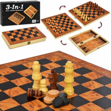 шахи дерев`яні 3 в 1 (шахи, шашки, нарди), в кор. 34,5х17,5х4,5см.  FG013H  (18)