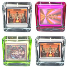 свічка ароматизована в квадратному скляному квадратному стакані