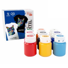 фарби акрилові для розпису тканин ROSA TALENT  9кол.х20мл.  134920