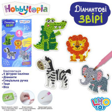 набір д/творчості алмазна мозаїка Тварини, 4 фігурки-наліпки, в кул. 12х19х4см.  M 5879 UA  (240)