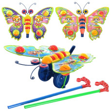 каталка на палці метелик-брязкальце, махає крилами, в кул. 27х20х8см.  305  (72)