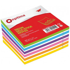 блок з клейким шаром Optima 75х75мм. 400арк. неон mix  О25515  (6/96)