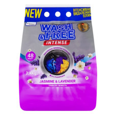 пральний порошок Wash&Free універсальний жасмин та лаванда Intense 2400гр.