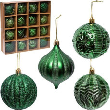 набір кульок ялинкових 8см. 16шт., зелений  2481K/119736  (1/24)