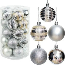 набір кульок ялинкових 6см. 25шт., срібло  YH-9287/123576  (1/30)