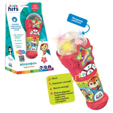 мікрофон Kids Hits 6,7х17х6,7см. муз., пісні, мелодії, на бат. в кор. 14х25,5х8,3см.  КН16/004  (24)