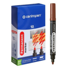 маркер Centropen 8566 круглий товстий коричневий 2,5мм.  (10/200)