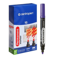 маркер Centropen 8566 круглий товстий фіолетовий 2,5мм.  (10/200)