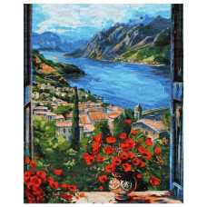 картина за номер. Ідейка 40х50см. "Пристань у горах"  КНО2904