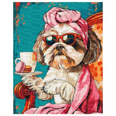 картина за номер. Ідейка 40х50см. "Грайливе ші-тсу"  КНО6611