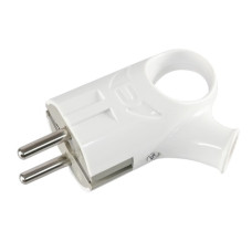 вилка Titanum Standard із заземленням, кутова, з ручкою, 16А, біла  TF-PL316G-W