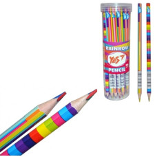 олівець кольоровий YES Rainbow трикутний з чотириколірним грифелем  290575  (36/216)