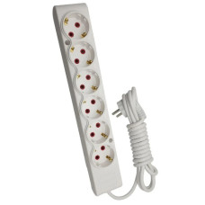 подовжувач Tecco 6 гнізд 3,0м. без заземлення білий  102 601 03 (20)