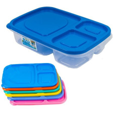 ланч-бокс Diomedea Multibox герметичний з кольоровою кришкою на 3 секції 1,15л.  А-40  (40)