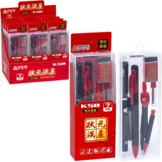 готовальня Aodemei  7 предм. в пластиковому футлярі 6,5х16,5см.  К58  (12/288)