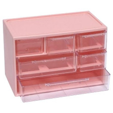 органайзер настільний пластиковий 12х18х9,5см. на 6 відділень рожевий  YSJ1016  (48)