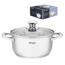 каструля Ringel Grey Linw нержав. з кришкою 22см. 4,2л.  RG-2022-22