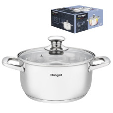 каструля Ringel Grey Linw нержав. з кришкою 24см. 5,5л.  RG-2022-24