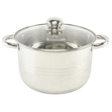 каструля нержав. зі скляною кришкою A-Plus  6,5л.  2169  (12)