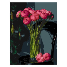 картина за номер. Strateg 30х40см. "Букет із рожевих квітів"  FH-35
