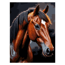 картина за номер. Strateg 30х40см. "Коричневий кінь"  FH-39