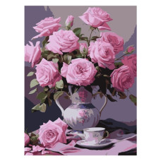 картина за номер. Strateg 30х40см. "Рожеві троянди"  SS-1247