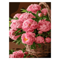 картина за номер. Strateg 30х40см. "Букет півоній"  SS-1254