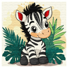 картина за номер. Ідейка 30х30см. дитяча "Весела зебра"  КНО1273