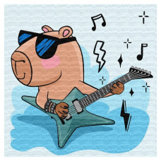 картина за номер. Ідейка 30х30см. дитяча "Капібара рок-зірка"  КНО1275