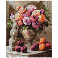 картина за номер. Ідейка 40х50см. "Вишукані троянди"  КНО3290