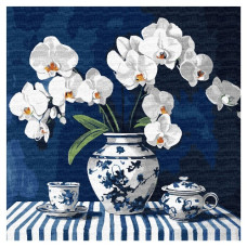 картина за номер. Ідейка 40х40см. "Орхідея в порцеляні"  КНО3312