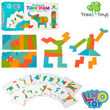дерев`яна іграшка Пазли фігурки танграм 21шт., картки 20шт., в кор. 23,5х11х4см.  MD 2447  (40)