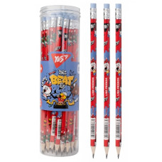 олівець чорнографітний YES Line Friends трикутний з гумкою в пл. тубі  280626  (36/540/2160)