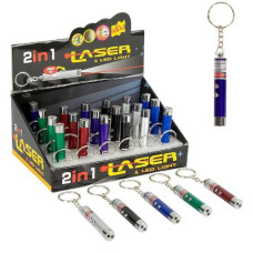 ліхтарик-брелок 5.8см. з лазером на з батар. AG3  12-12/607/90061  (24/600)